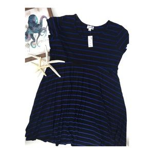 AVENUE Shift Dress Blue Black Striped Sz 18/20 NWT